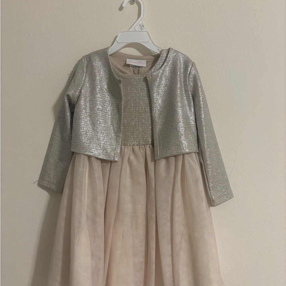 Bonnie Baby Silver and Cream Formal Dress